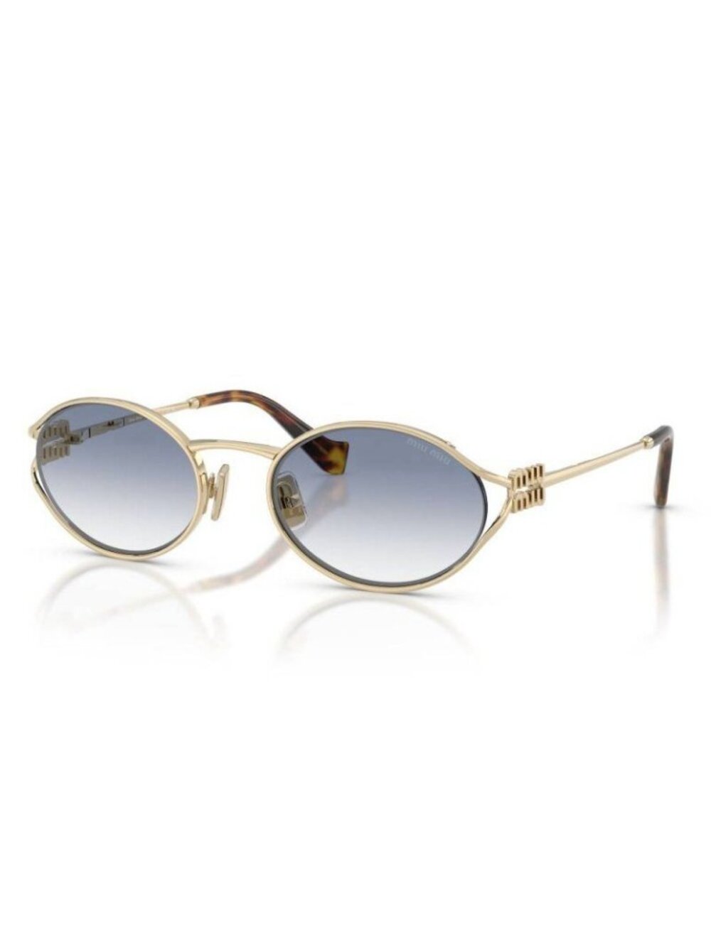 NEW MIU MIU SUNGLASSES, GOLD/BLUE MU52YS ZVN80O WOMEN MU 52YS, SMU 52Y EYEWEAR